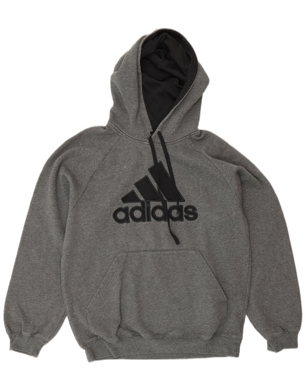 Felpa con cappuccio grafica da uomo Adidas Small in cotone grigio