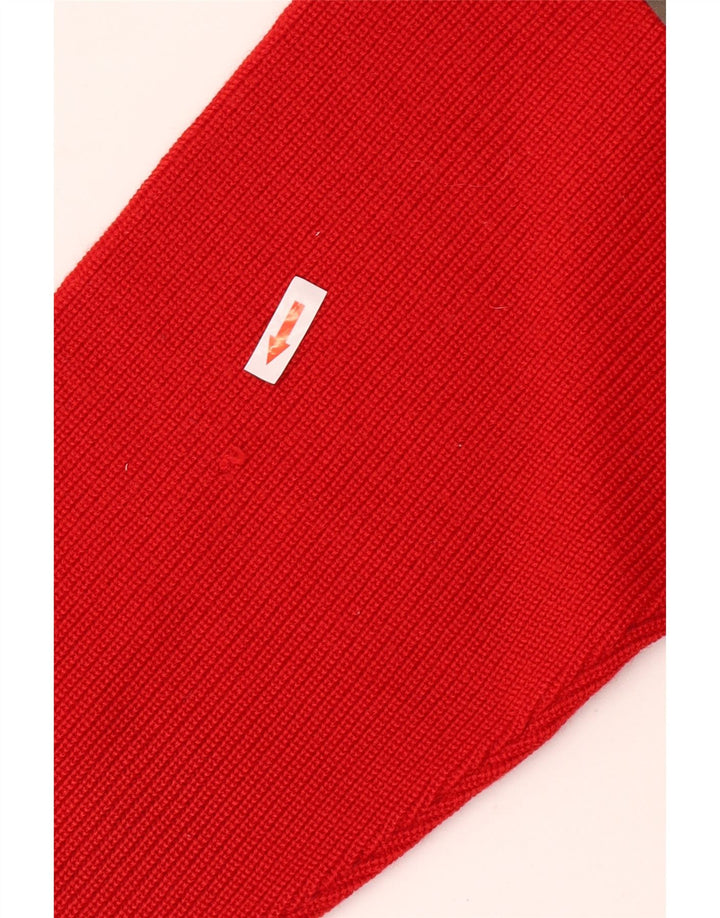 Maglione girocollo da uomo vintage in lana vergine rosso medio