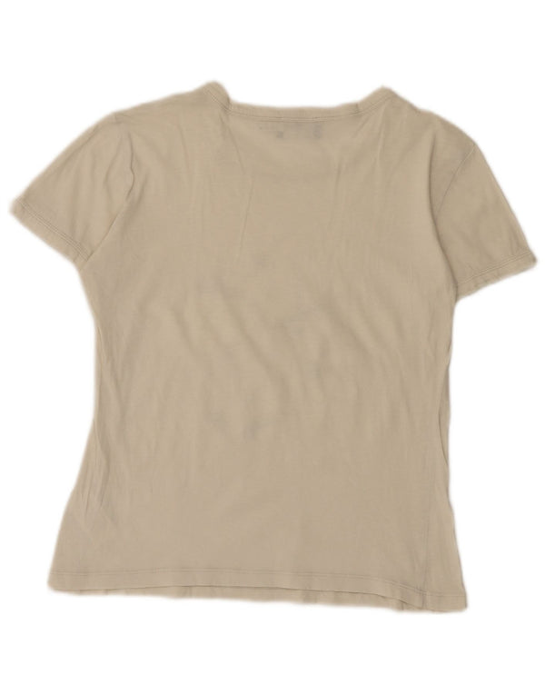 T-shirt grafica da donna Emporio Armani IT 44 cotone bianco sporco medio