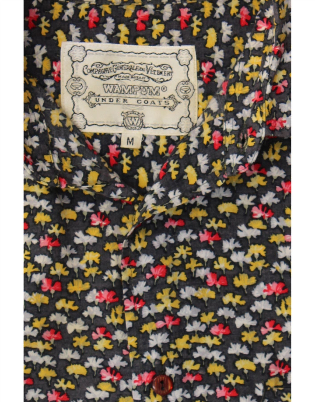 WAMPUM Mens Short Sleeve Shirt Medium Multicoloured Floral Viscose Vintage Wampum and Second-Hand Wampum from Messina Hembry 