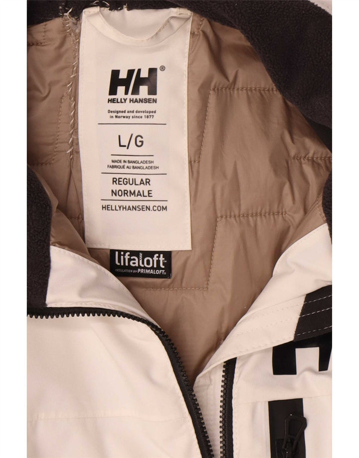 Giacca a vento grafica da uomo Helly Hansen UK 40 Large Poliestere bianco