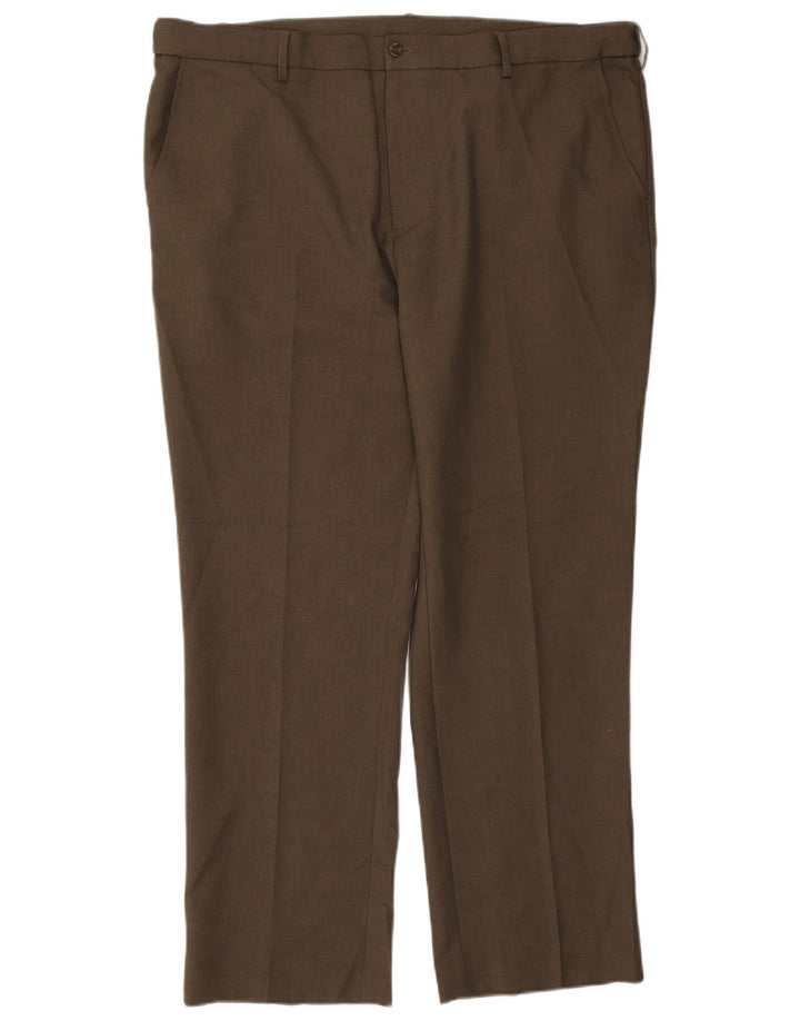 Pantaloni chino dritti da uomo Farah W44 L31 poliestere kaki
