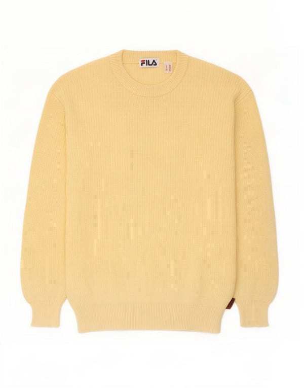 Maglione Fila Uomo Girocollo IT 50 Cotone Giallo Medio