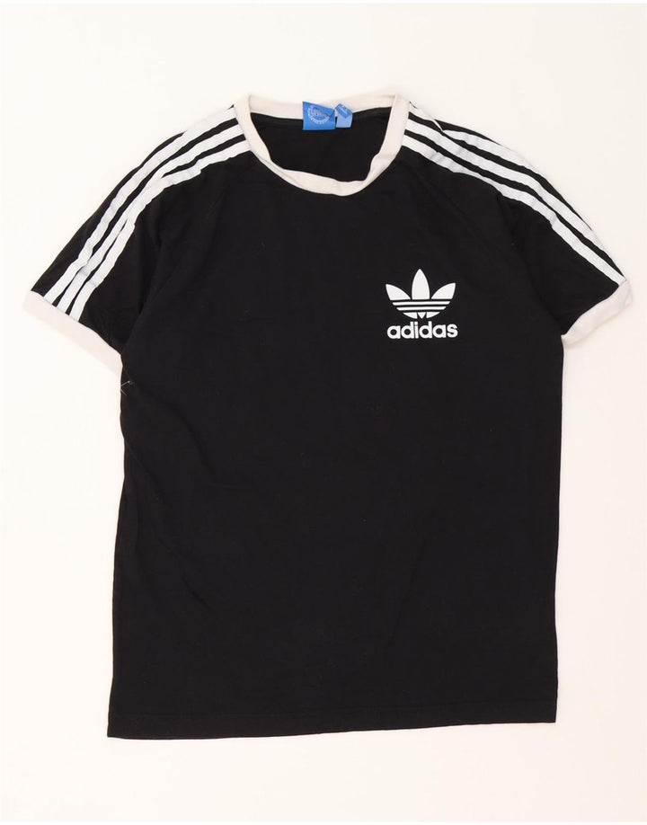 T-shirt Adidas da uomo Top media in cotone nero