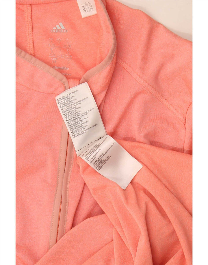 Adidas Donna Climalite Top Manica Lunga UK 8/10 Piccolo Poliestere Rosa