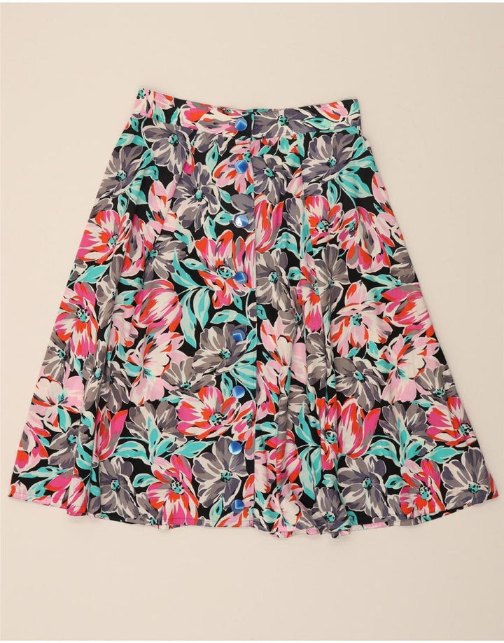 VINTAGE Womens Flared Skirt W32 Large Multicoloured Floral Vintage Vintage and Second-Hand Vintage from Messina Hembry 