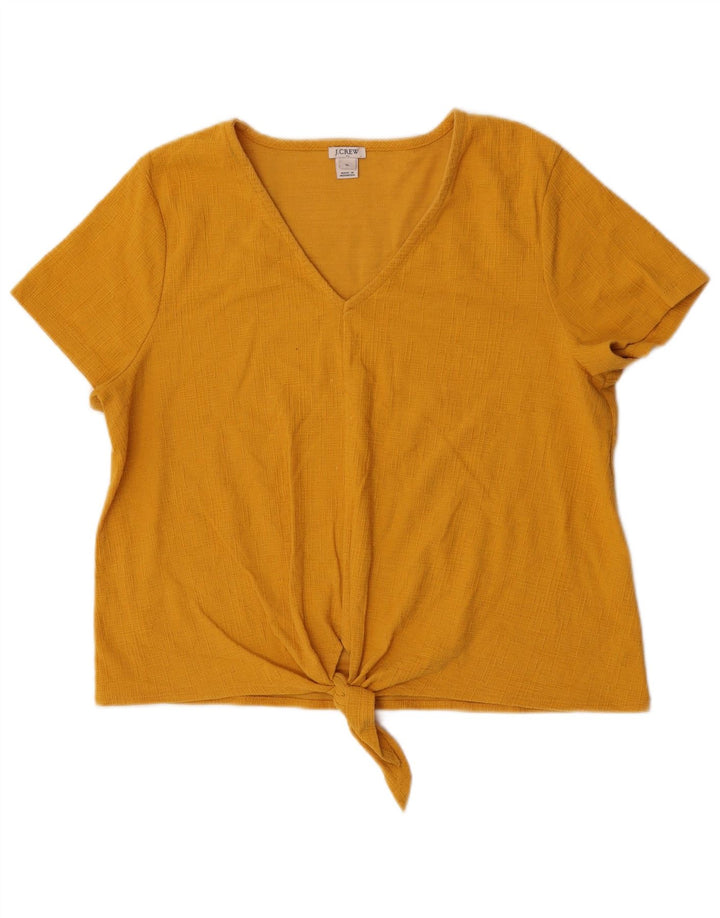 J. Crew Camicetta da donna con allacciatura frontale Top UK 18 XL Cotone giallo