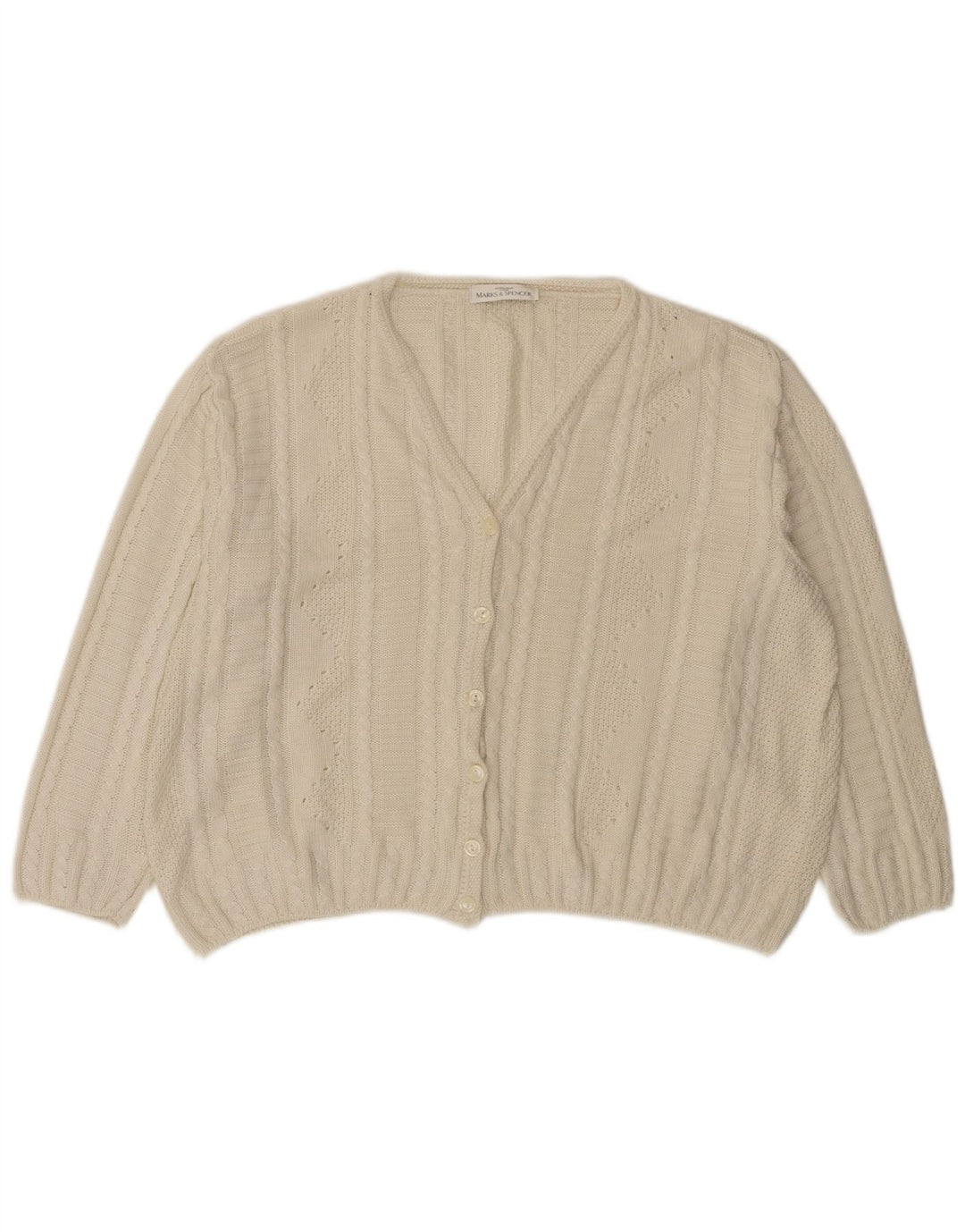 Maglione cardigan oversize da donna Marks & Spencer UK 18 XL Bianco