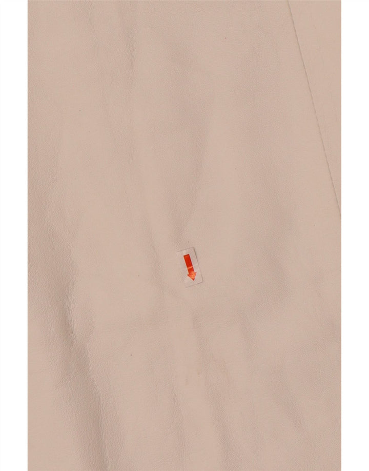 Gonna in pelle vintage da donna IT 48 XL W32 Bianca