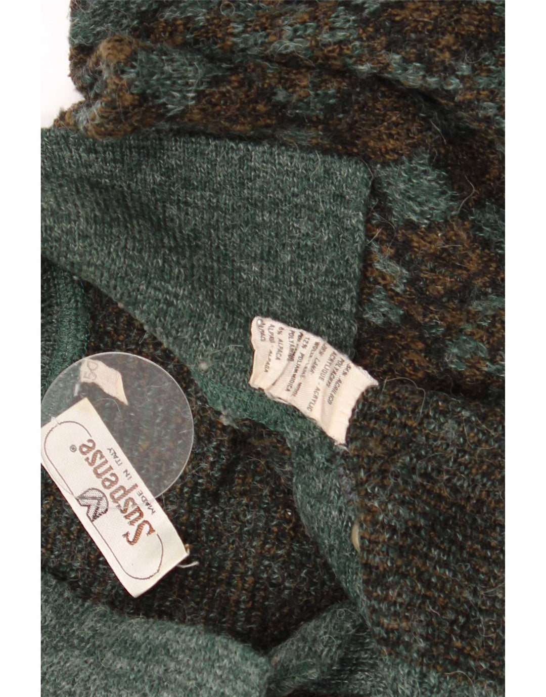 Maglione da uomo con collo alto Suspense IT 50 Verde medio Argyle/Diamante