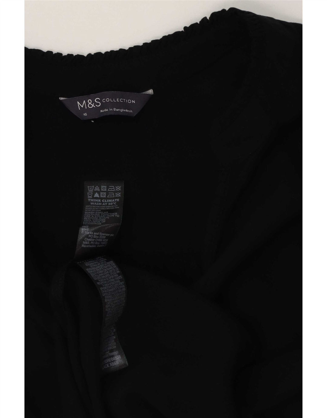 Top camicetta oversize da donna Marks & Spencer UK 16 grande viscosa nera