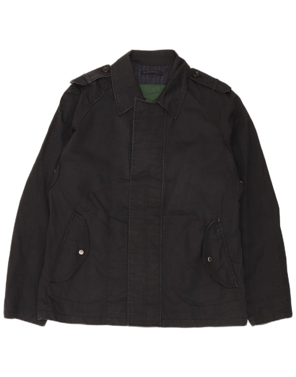ZARA Giacca Militare da Uomo UK 42 XL Blu Navy Cotone