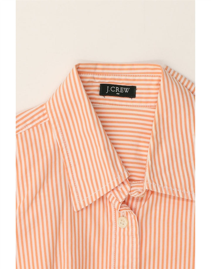 J. CREW Camicia a maniche a 3/4 da donna UK 12 Cotone gessato arancione medio