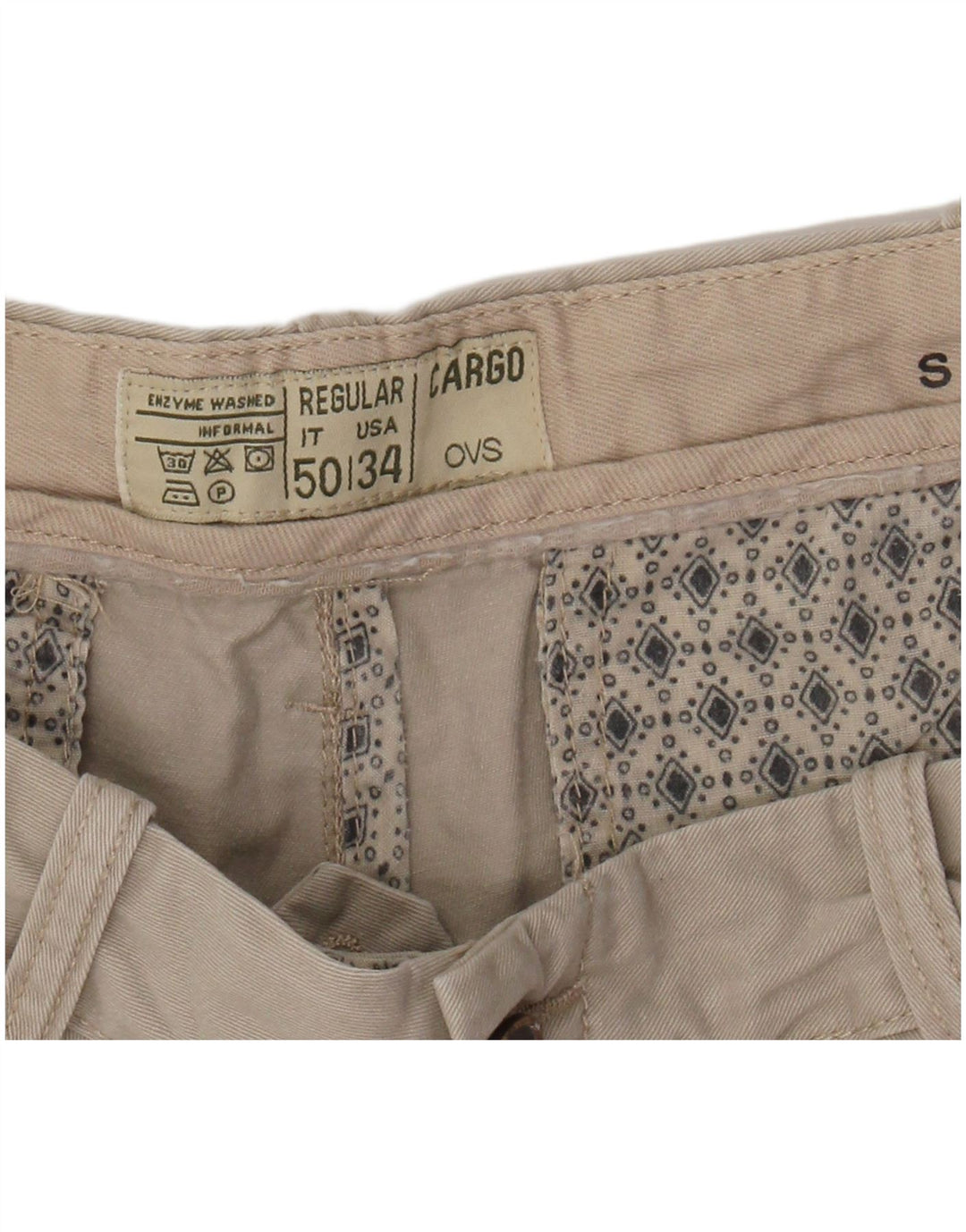 Pantaloncini cargo regolari da uomo OVS IT 50 Large W34 Cotone Beige