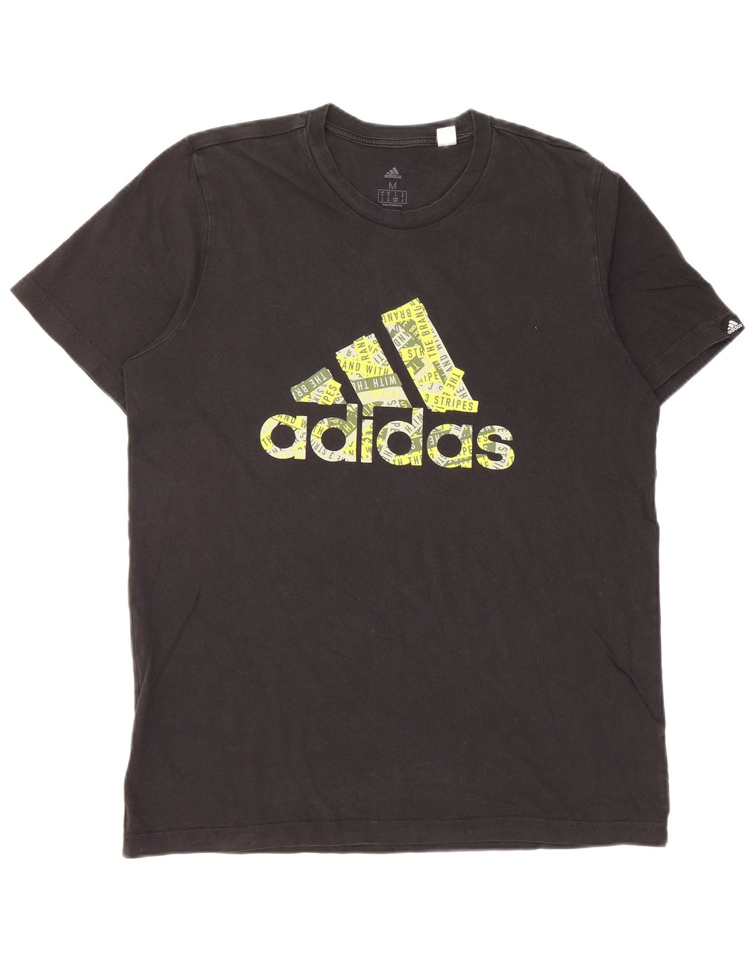 T-shirt grafica da uomo Adidas Top in cotone nero medio