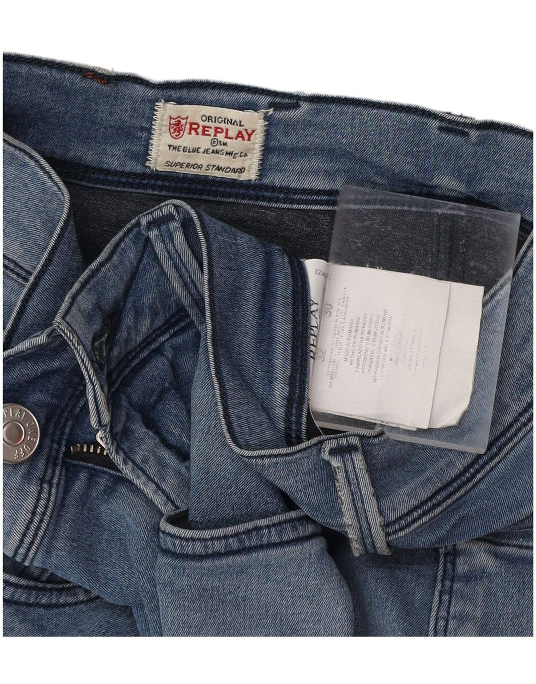 REPLAY Jeans slim da uomo Anbass W32 L30 cotone blu