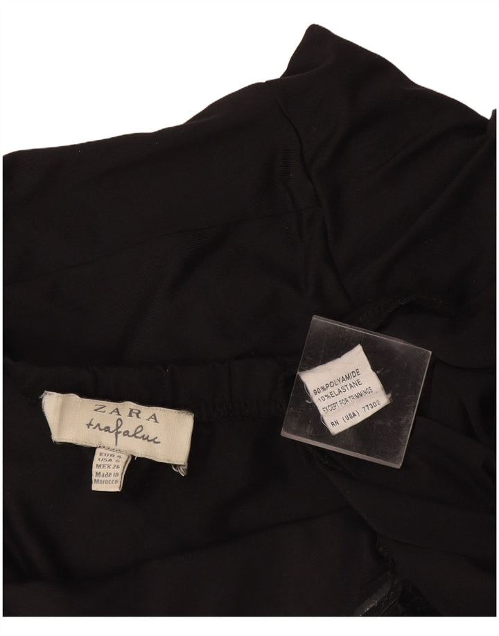 Abito peplo senza spalline da donna Zara UK 10 piccolo nero in poliammide