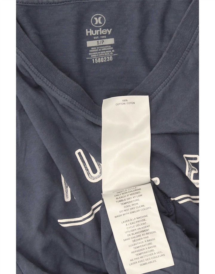 T-shirt grafica da uomo Hurley Top Small in cotone blu navy