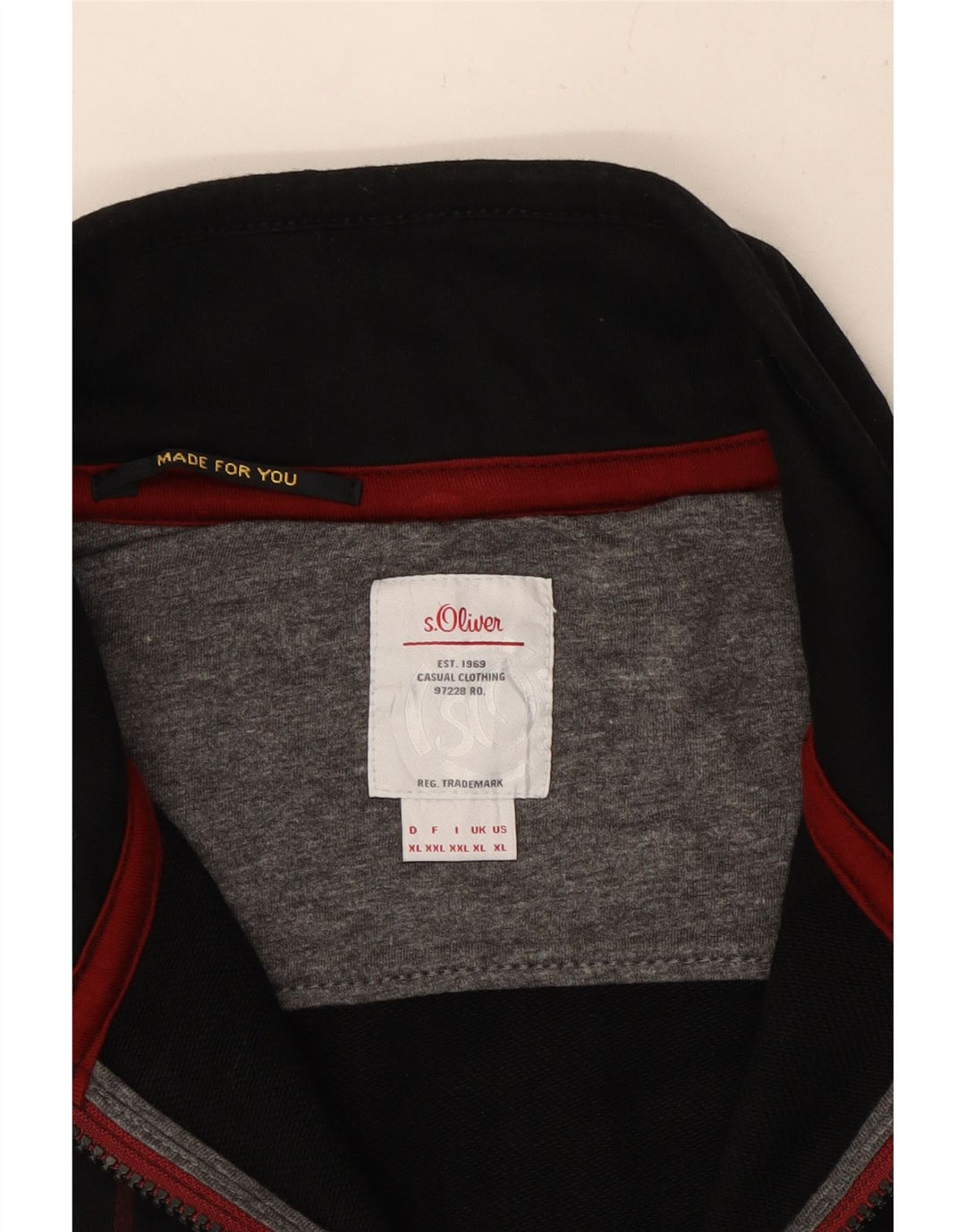 Giacca da ginnastica da uomo con grafica S.OLIVER XL Nera