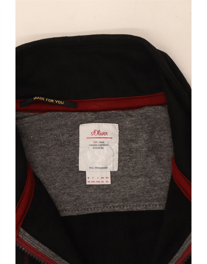 Giacca da ginnastica da uomo con grafica S.OLIVER XL Nera