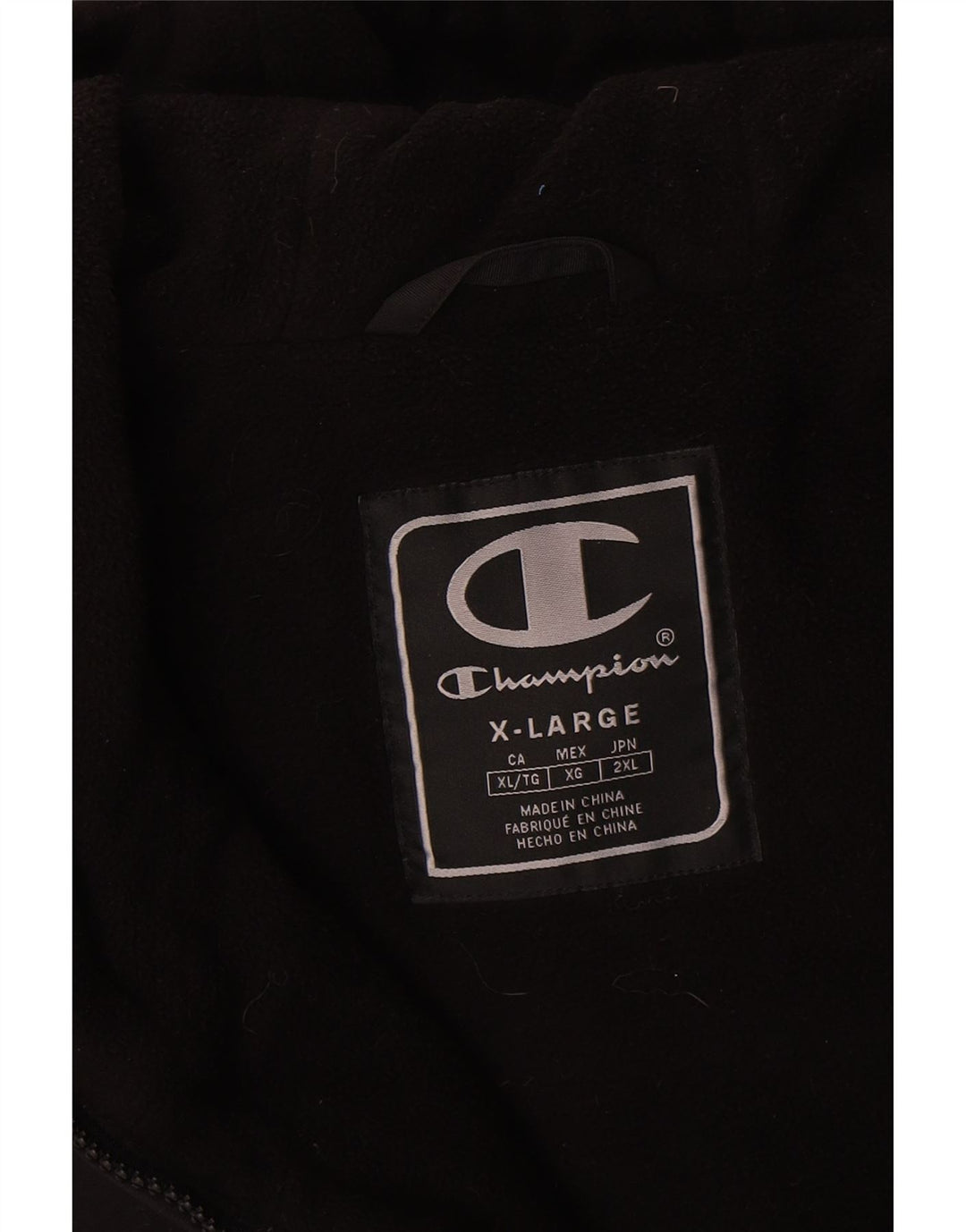 Giacca anorak con cappuccio da uomo Champion UK 42 XL nera in poliammide