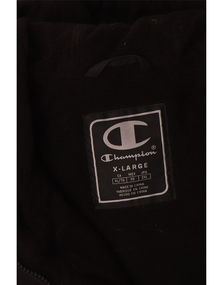 Giacca anorak con cappuccio da uomo Champion UK 42 XL nera in poliammide