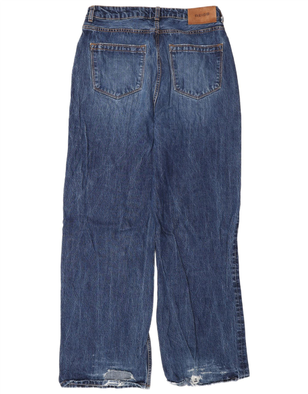 Jeans Reiss da uomo a gamba larga effetto consumato W30 L33 viscosa blu