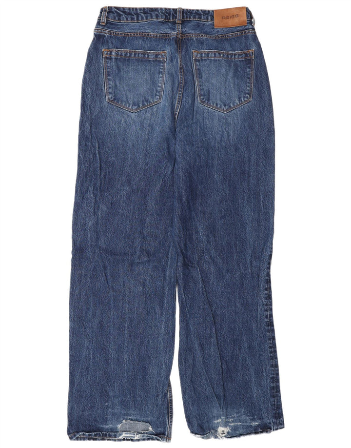 Jeans Reiss da uomo a gamba larga effetto consumato W30 L33 viscosa blu