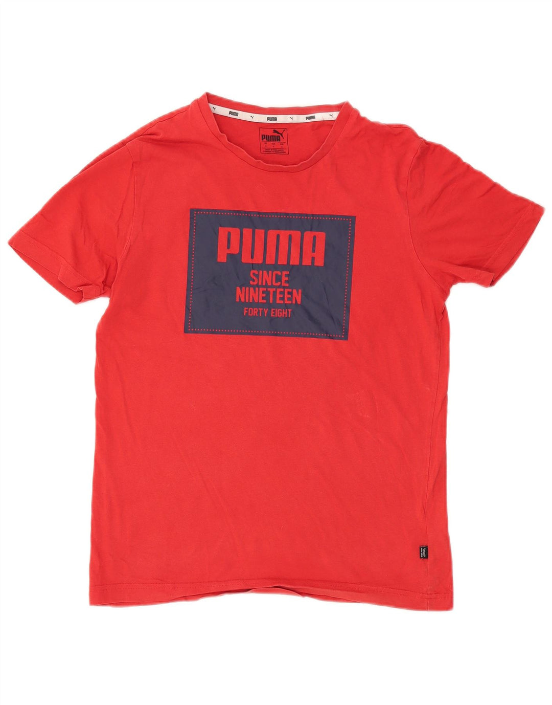 T-shirt grafica da uomo Puma Top Small in cotone rosso