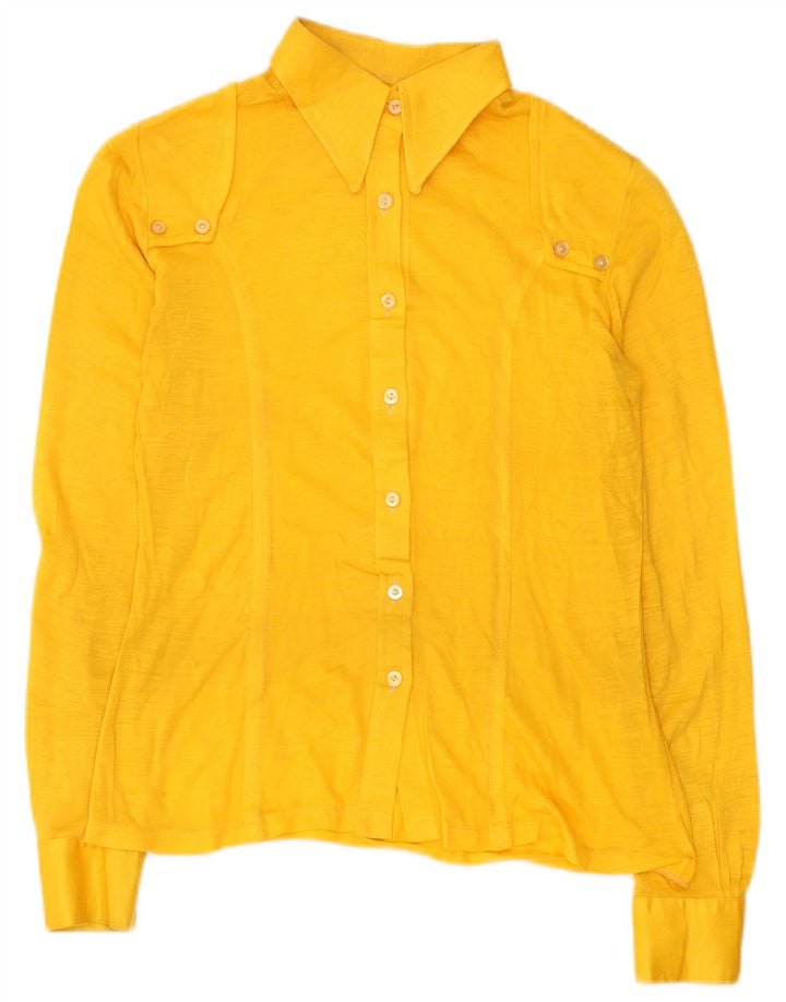 Camicia vintage da donna UK 10 piccola gialla