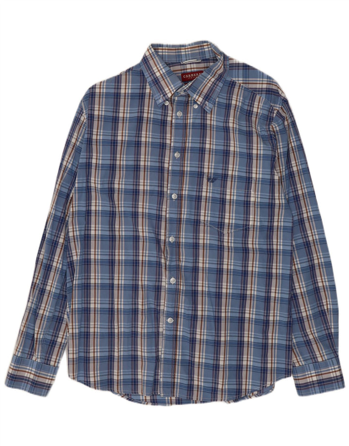 Camicia Carrera da uomo vestibilità regolare in cotone a quadri blu grandi
