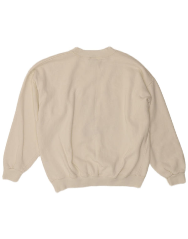 Maglione maglione girocollo da donna ACORN UK 16 grande acrilico bianco