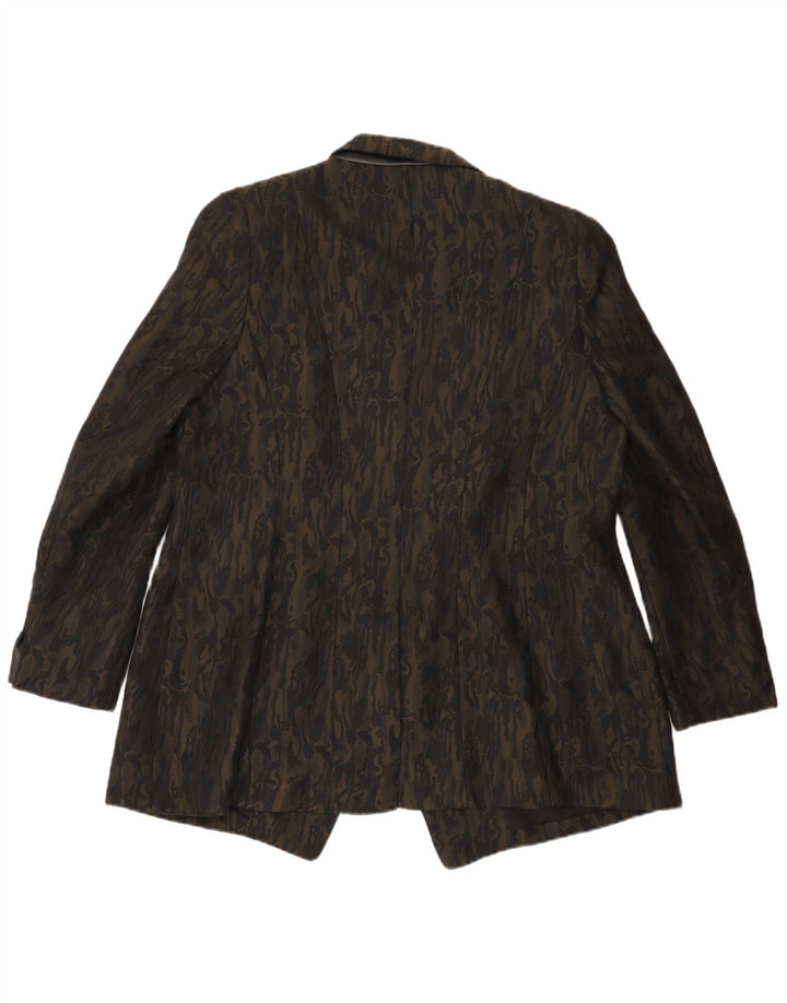 Giacca blazer vintage da donna con motivo astratto UK 20 2XL mimetica nera