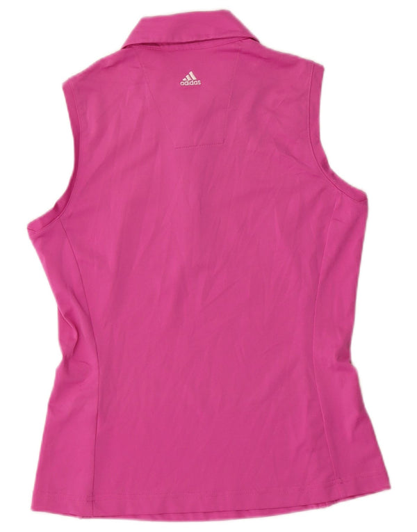 Polo senza maniche Adidas Climalite da donna UK 10 piccola rosa