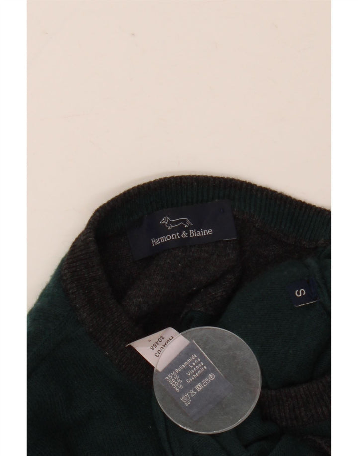 Maglione da uomo girocollo Harmont & Blaine in lana color block verde piccolo