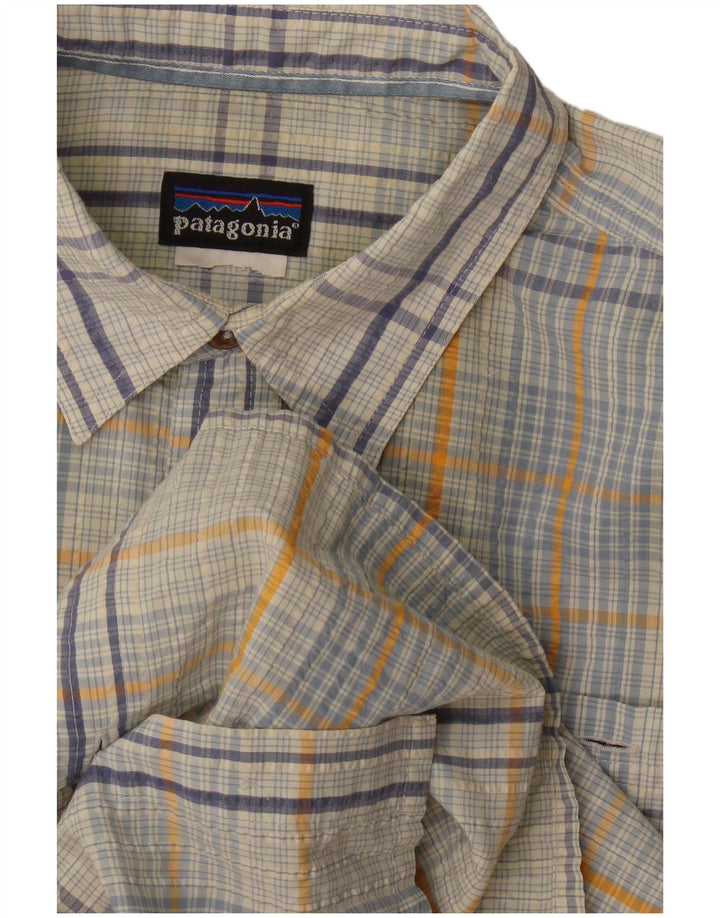 Camicia a maniche corte da uomo Patagonia a quadri grigio medio