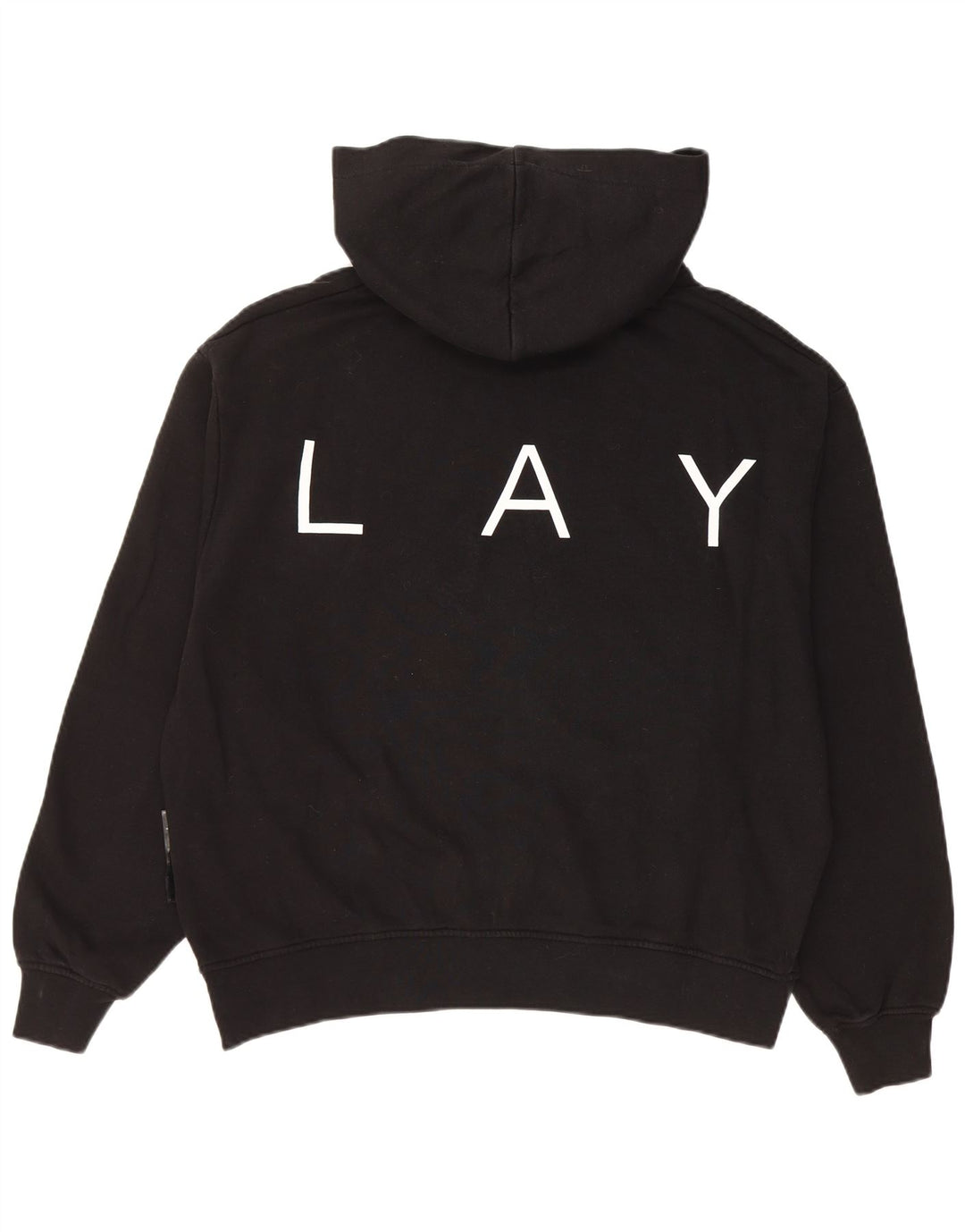 REPLAY Maglione con cappuccio grafico oversize da donna UK 10 piccolo cotone nero