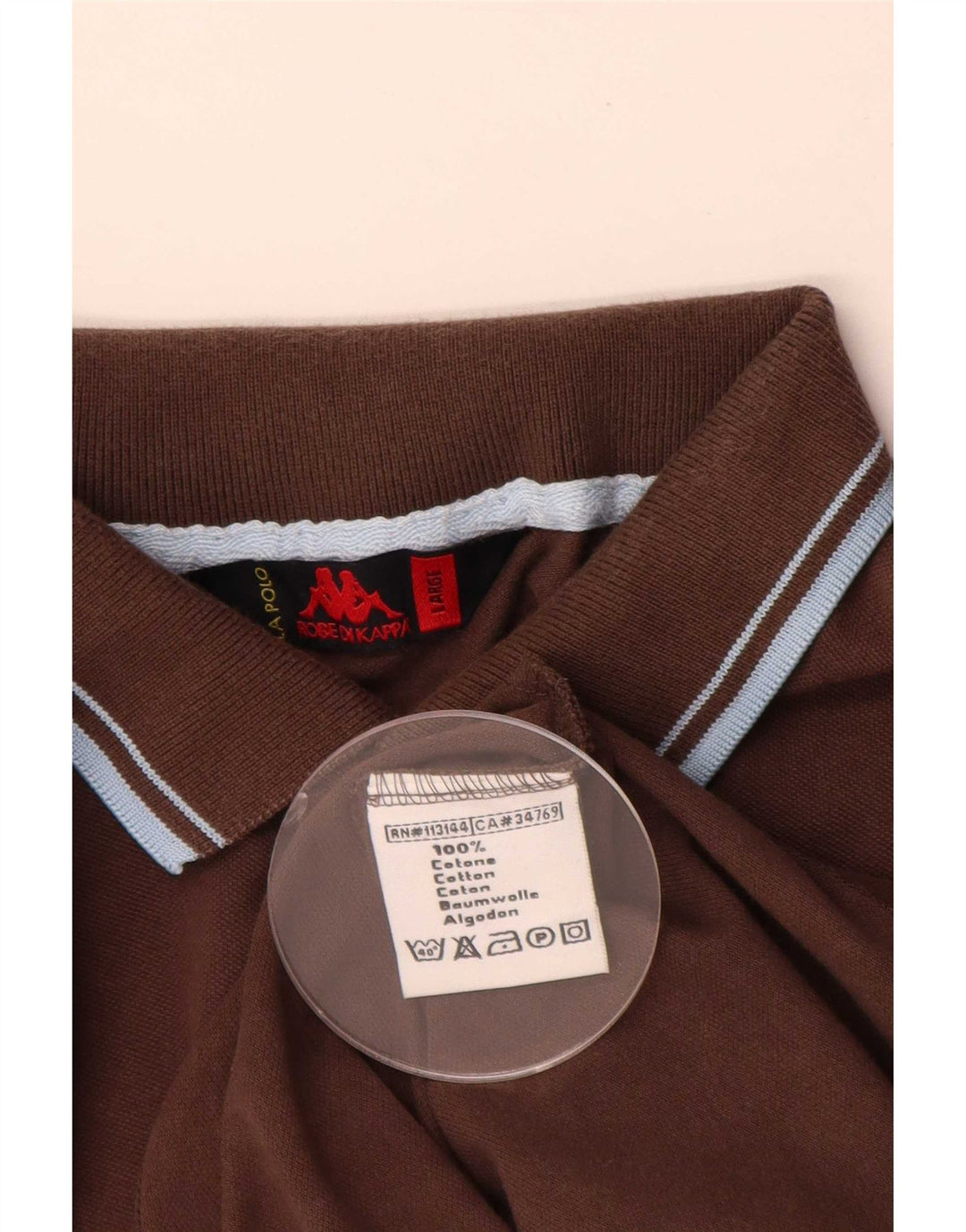 Polo Kappa Uomo Large Marrone In Cotone