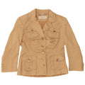 KAREN MILLEN Giacca blazer a 5 bottoni da donna UK 12 Viscosa beige medio
