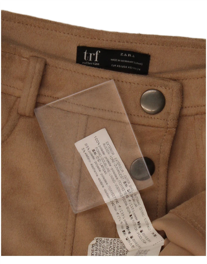ZARA Womens Mini Skirt XS W25  Beige Polyester