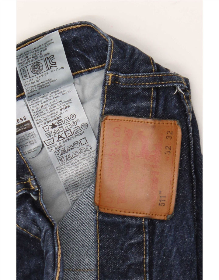 Levi's Uomo 511 Slim Jeans W32 L32 Cotone Blu Navy