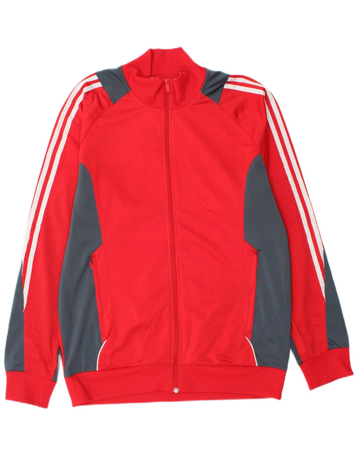 Giacca da tuta da uomo ADIDAS UK 42/44 Large Rosso Colourblock Poliestere
