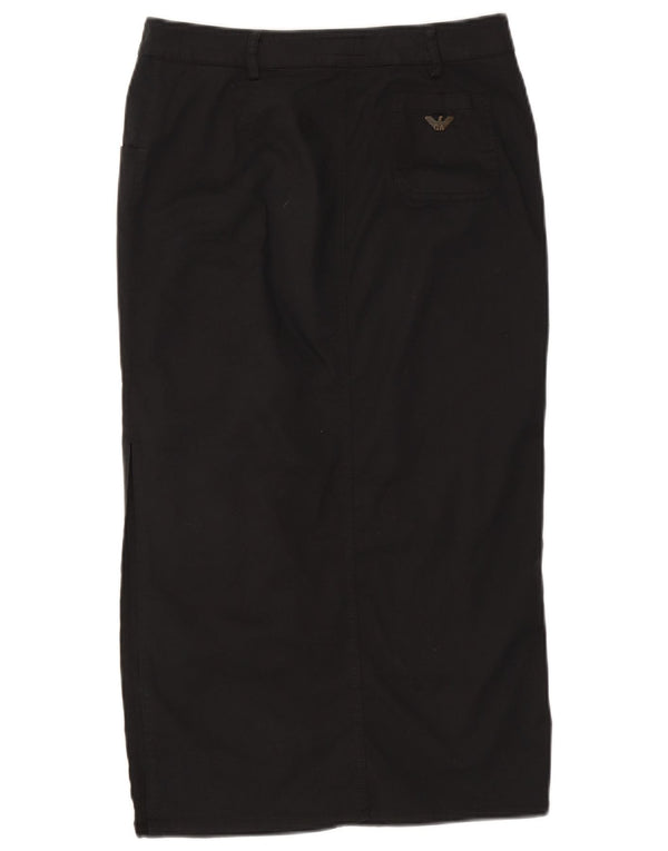 Gonna longuette da donna Armani UK 10 piccola W30 cotone nero