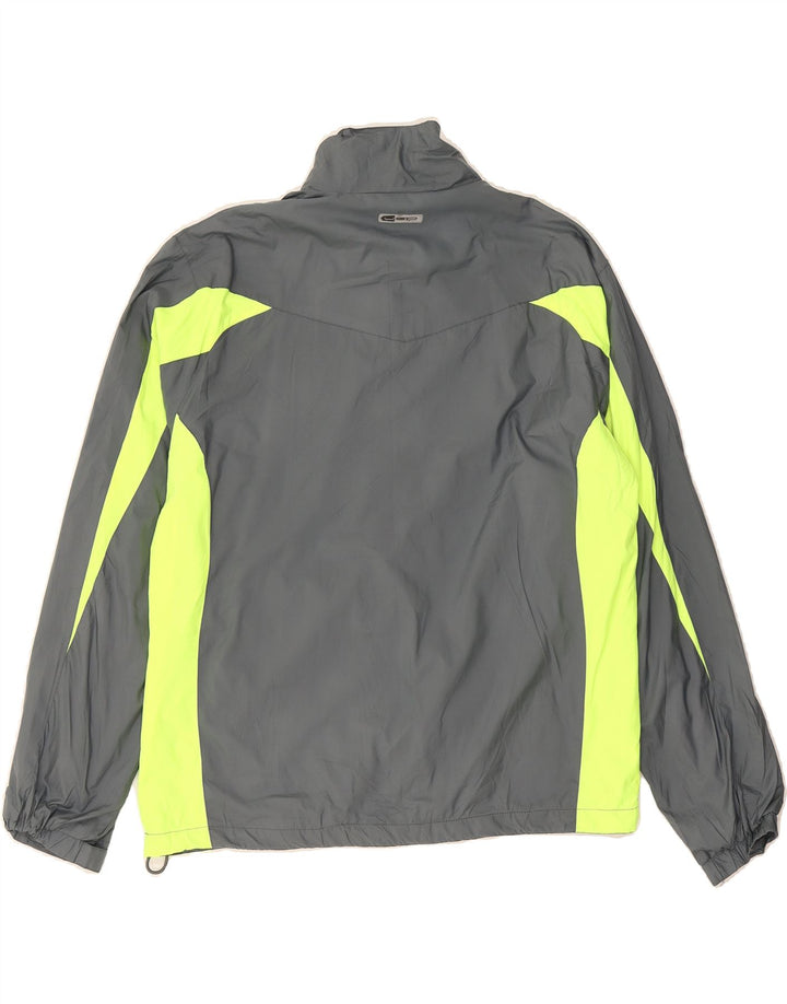 PUMA Boys Oversized Rain Jacket 7-8 Years Small Grey Colourblock Polyester Vintage Puma and Second-Hand Puma from Messina Hembry 
