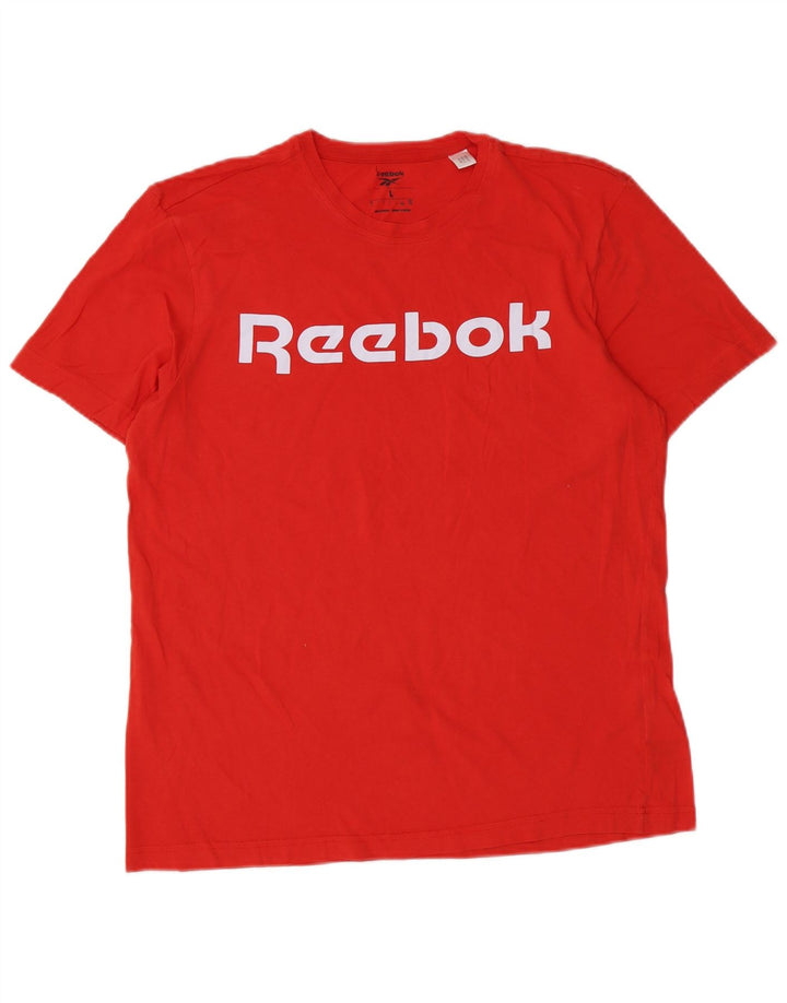 T-shirt grafica da uomo Reebok Top grande in cotone rosso