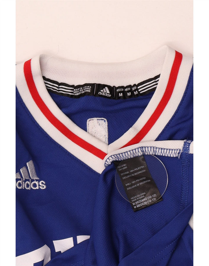 Canotta grafica Adidas da ragazzo, 11-12 anni, in poliestere color block blu medio
