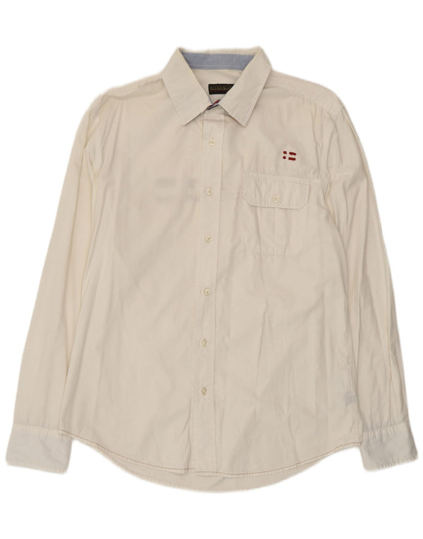 Napapijri Mens Graphic Shirt Large White Cotton