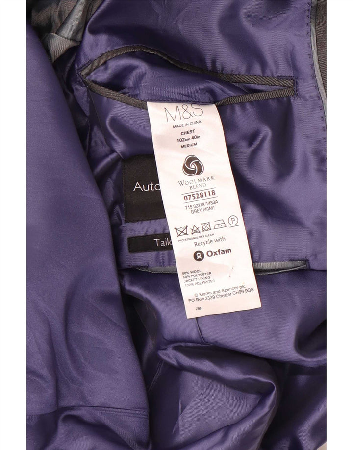 Giacca blazer da uomo su misura Marks & Spencer UK 40 Lana grigio medio
