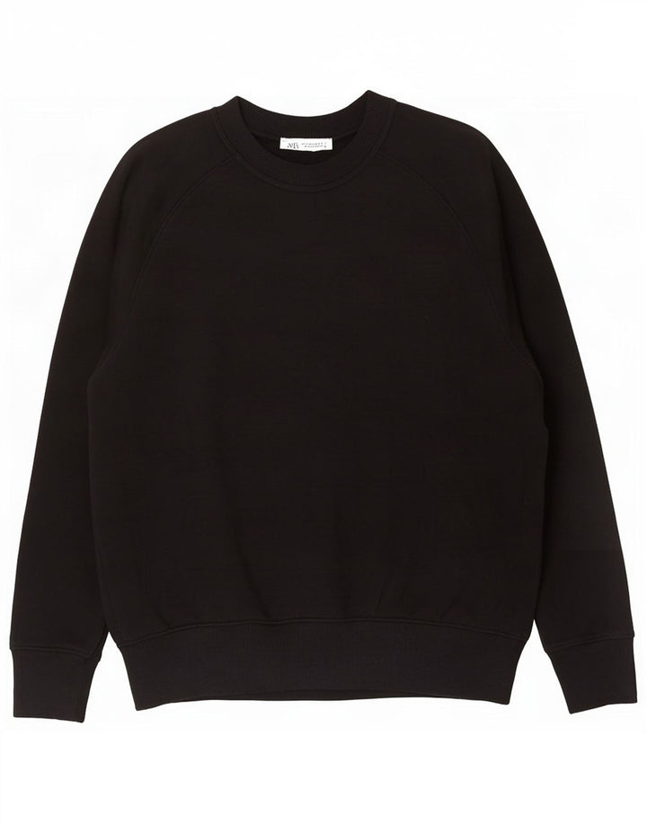 Felpa oversize da donna Zara, maglione UK 10, piccola, cotone nero