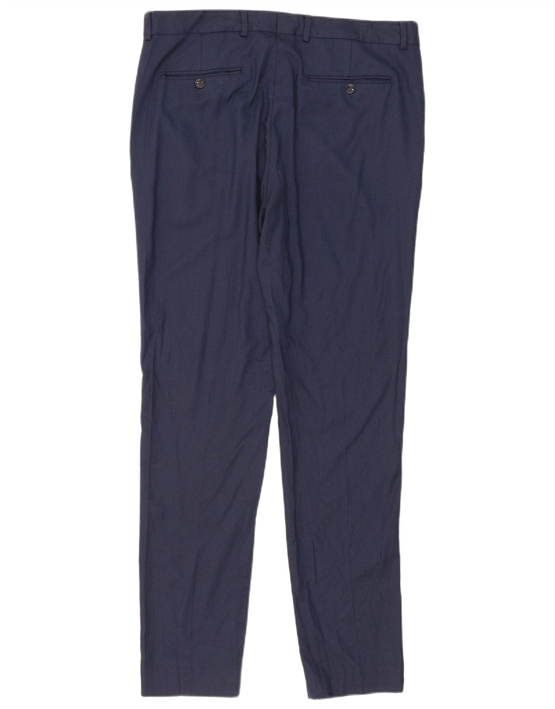 ZARA Mens Slim Chino Trousers EU 44 Large W34 L32 Navy Blue Polyester